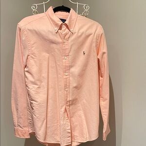 Ralph Lauren Light Peach Button Down Shirt and white